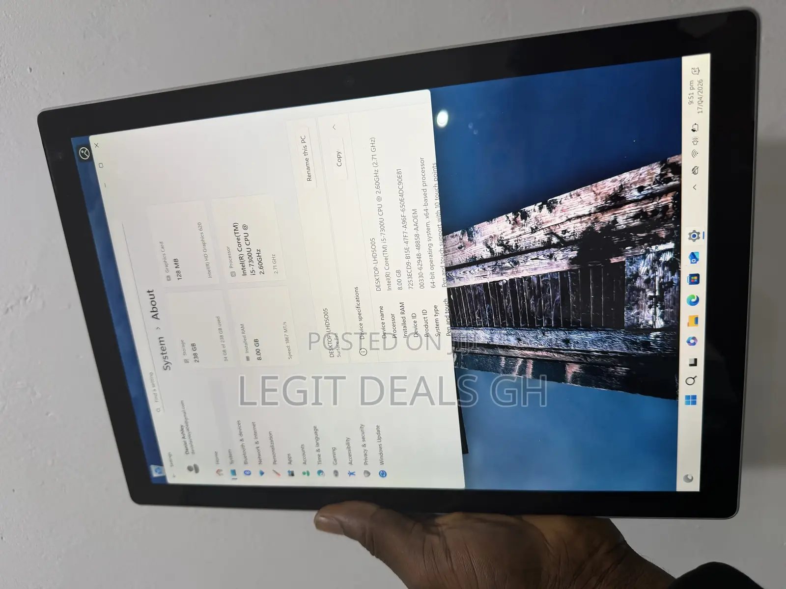 Laptop Microsoft Surface Pro 5 8GB Intel Core i5 SSD 256GB