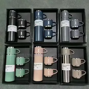 Stainless Steel Vacuum Flask Bottle And 2 Cups