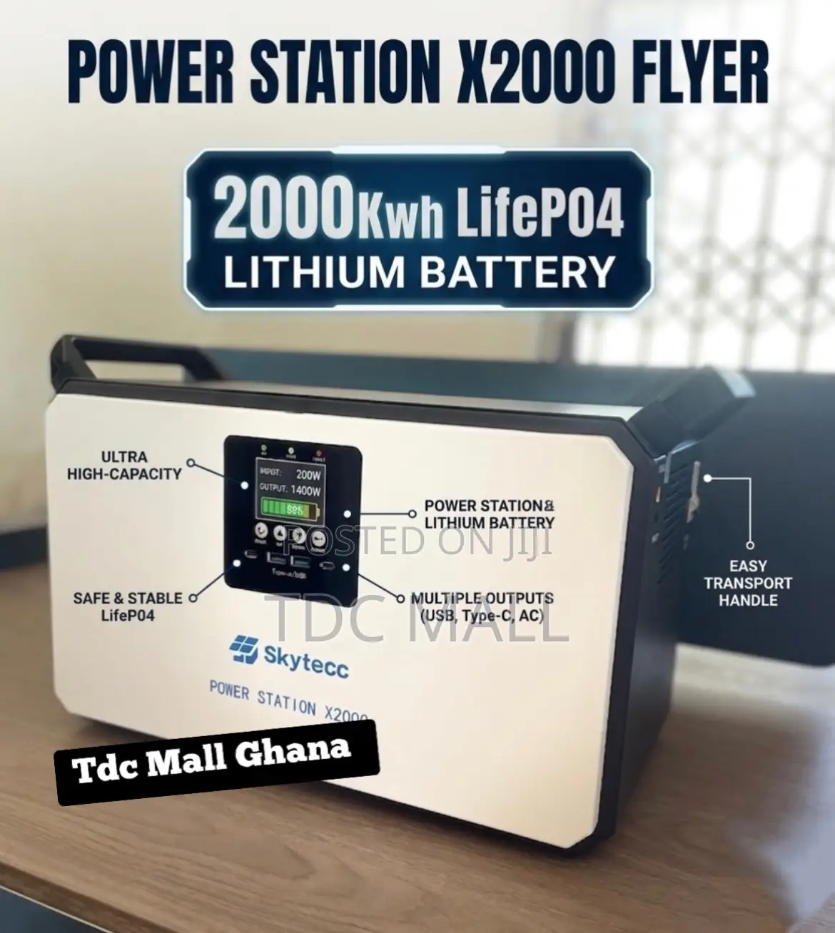 2000w Lifep04 Lithium Battery - Solar Power Station