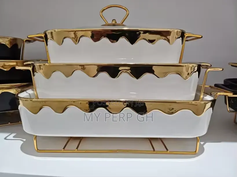 3 - Piece Ceramic Chafing Dish Buffet Set