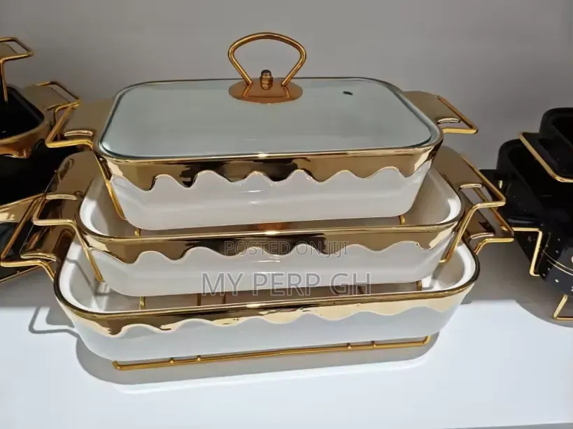 3 - Piece Ceramic Chafing Dish Buffet Set