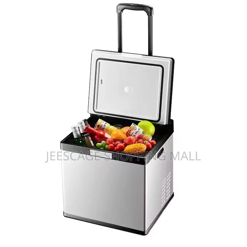 Portable Electric Cooler/Refrigerator With Trolley Handle