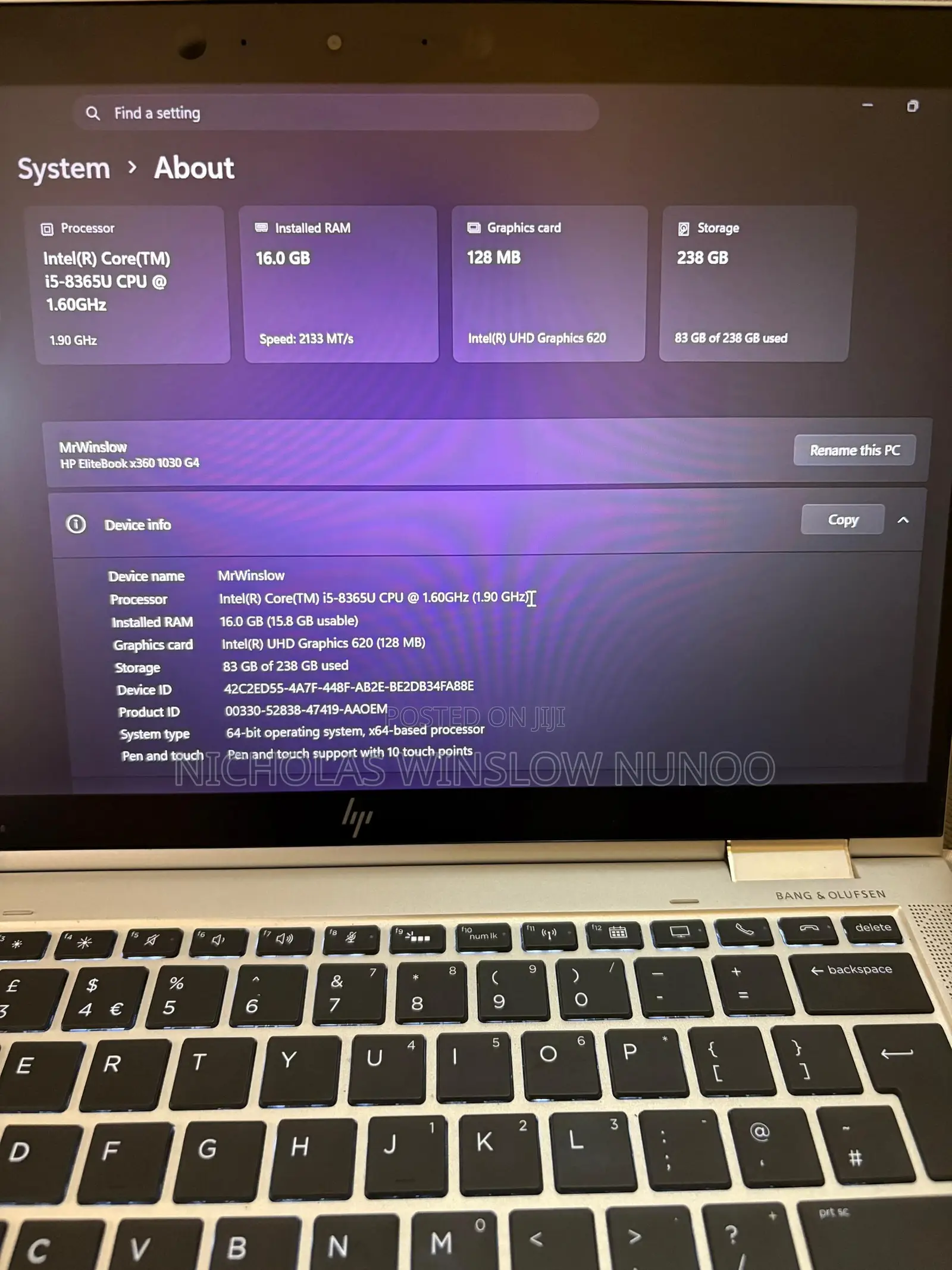 Laptop HP EliteBook 830 G7 16GB Intel Core i5 SSD 256GB