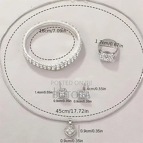 Premium Ladies 5 in 1 Crystal Jewelry Set