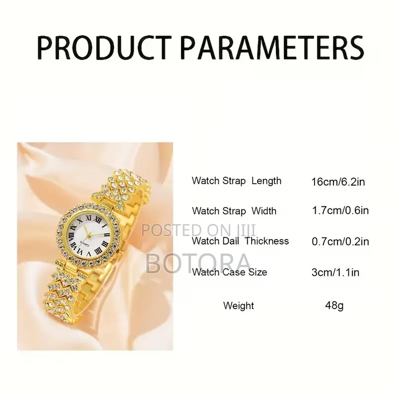 5-in-1 Women’S Gold Watch Set – Box Included