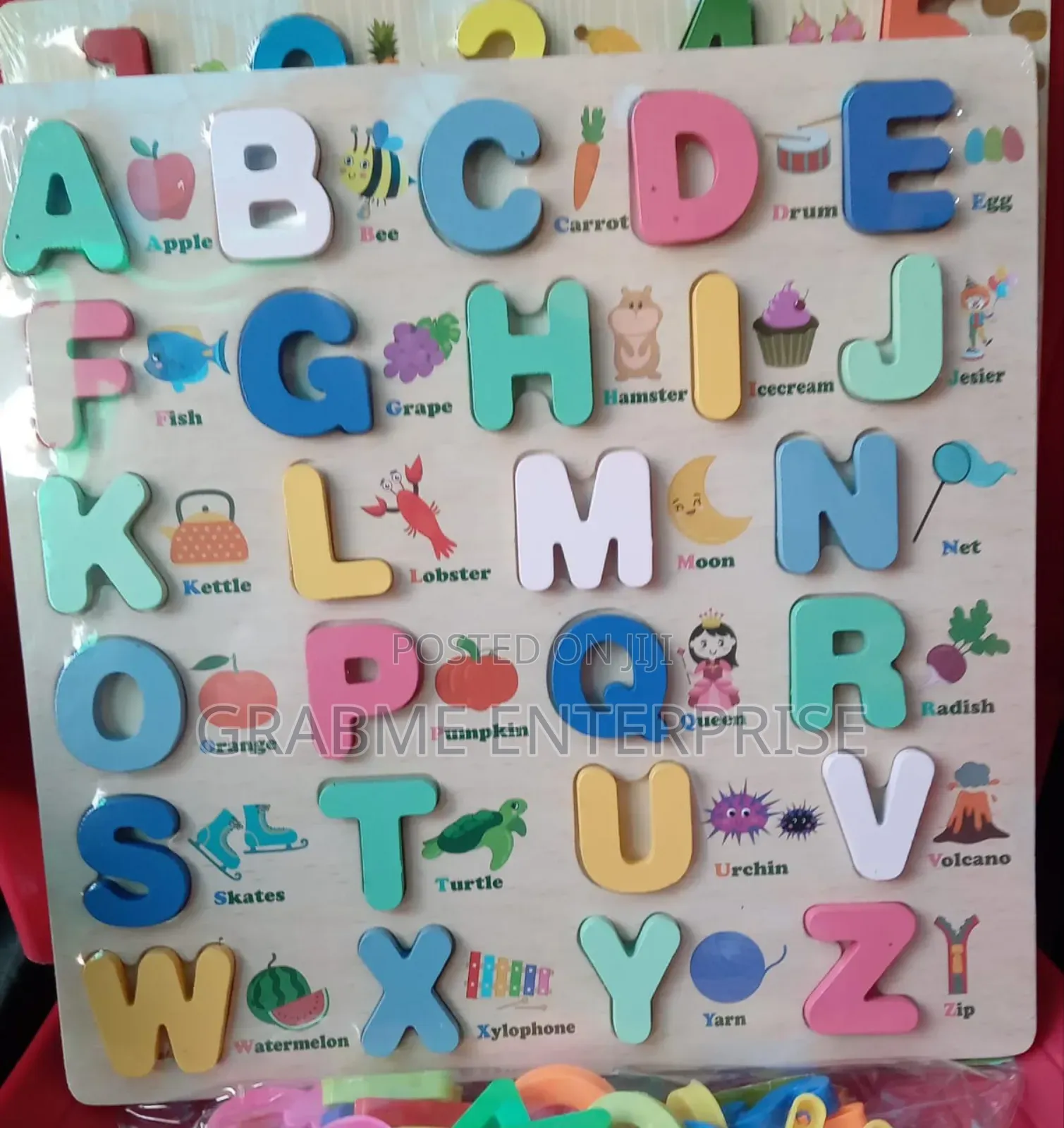 Kids Alphabet and Numbers Wooden Board