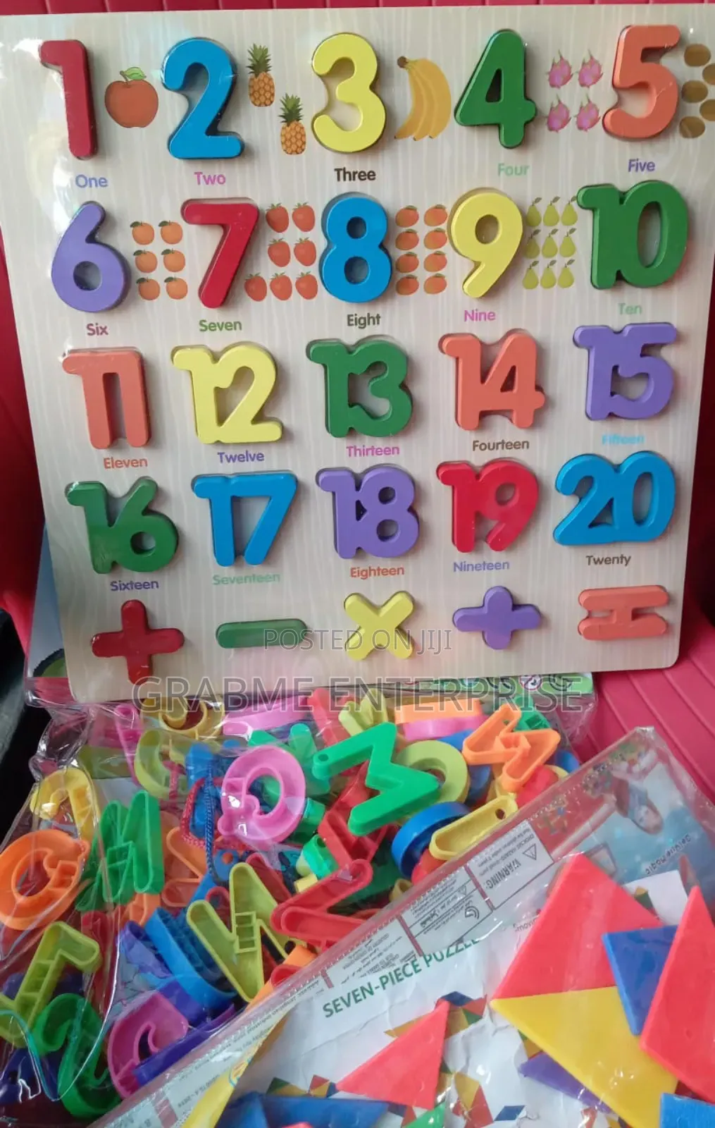 Kids Alphabet and Numbers Wooden Board