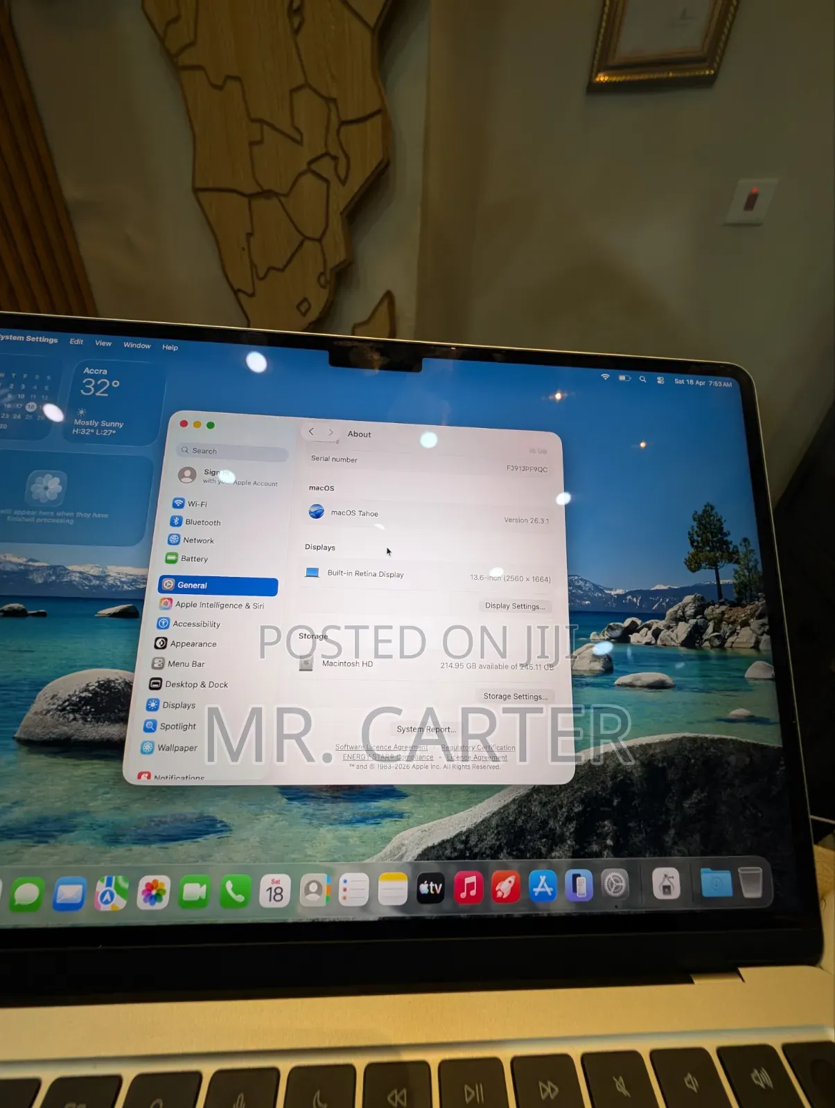 New Laptop Apple MacBook Air 2025 M4 13-inch 16GB Apple M4 SSD 256GB