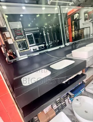 Double Marble Vanity Basin With Led Mirror- 120cm