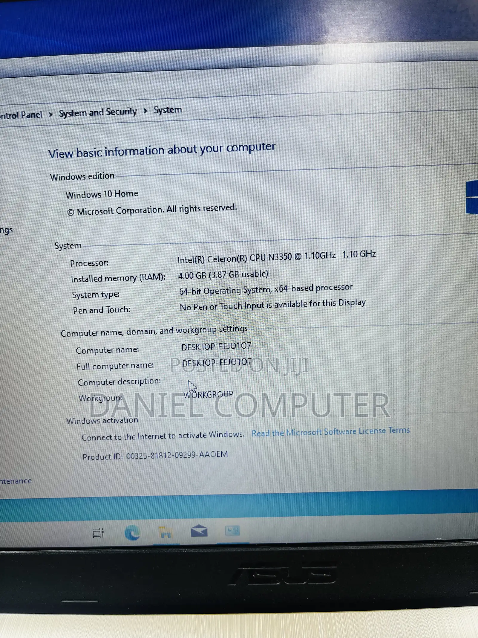 Laptop Asus VivoBook 15 X540NA 4GB Intel Celeron HDD 750GB