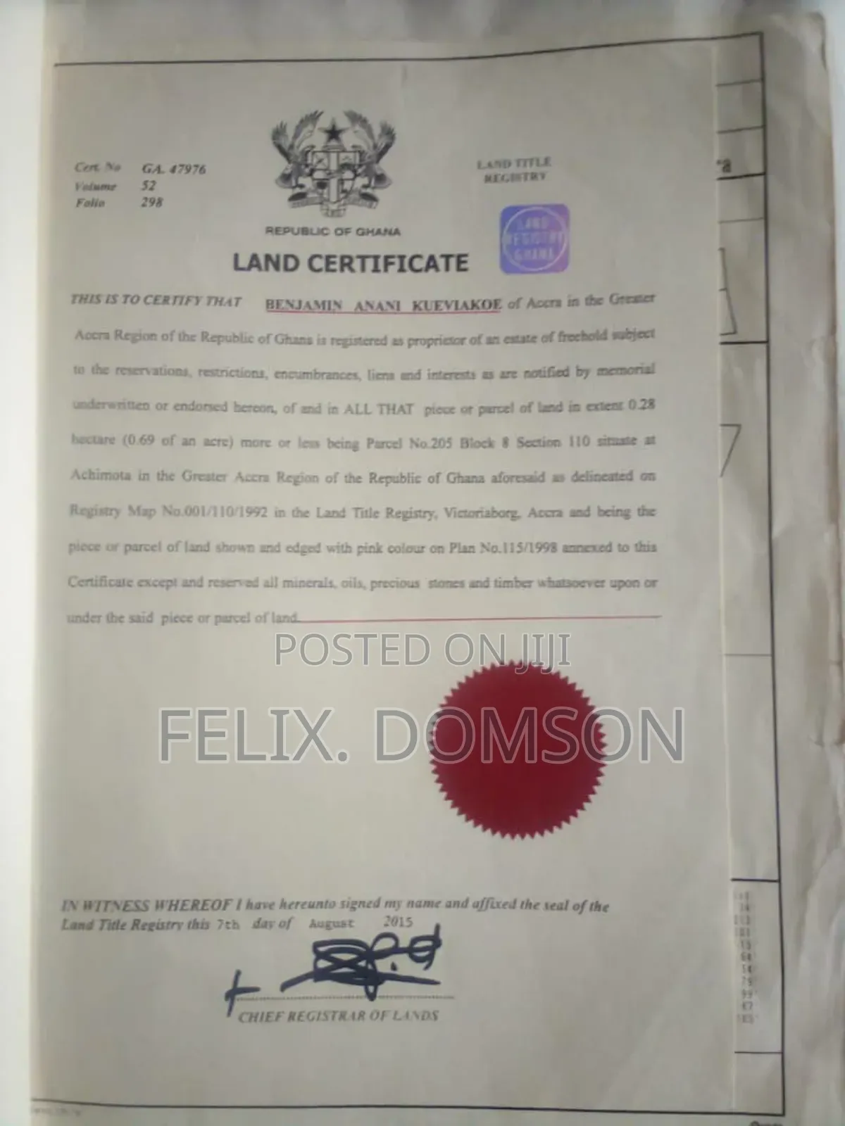 Four Plots of Titled Land for Sale at Achimota Near Neoplan Station