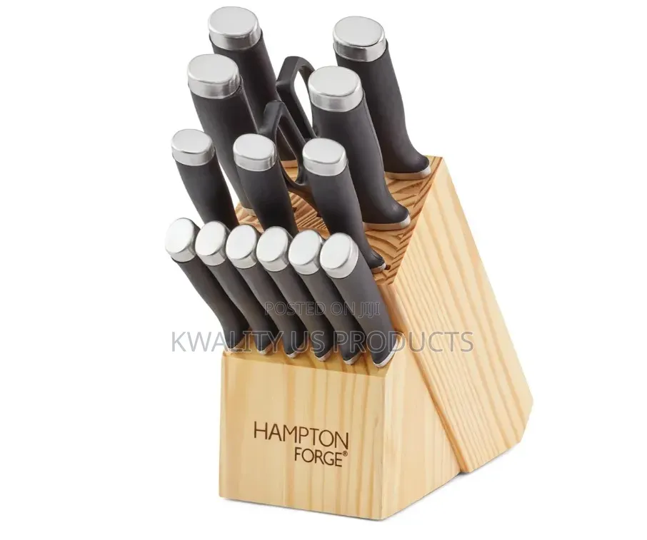 Hampton Forge 15-Piece Knife Set With Hardwood Counter Block