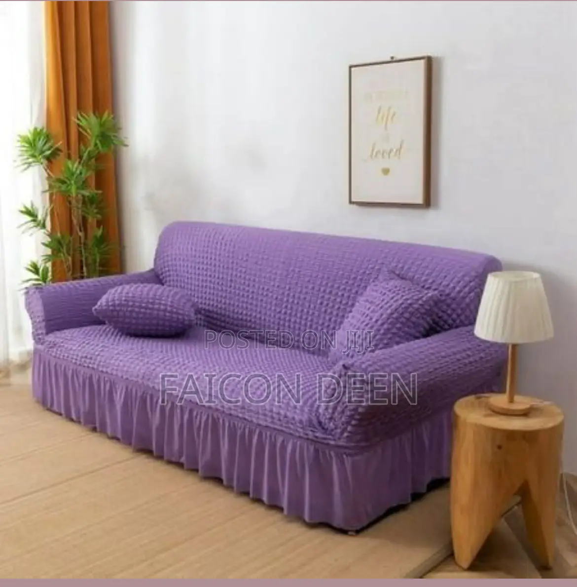 Luxury Sofa Skirt Cotton Covers for Wide Big Sofas (Sold as a Set)