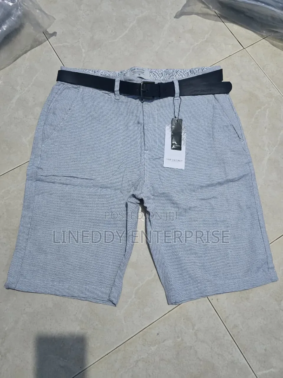Men's Cutton Shorts With Khaki Texture