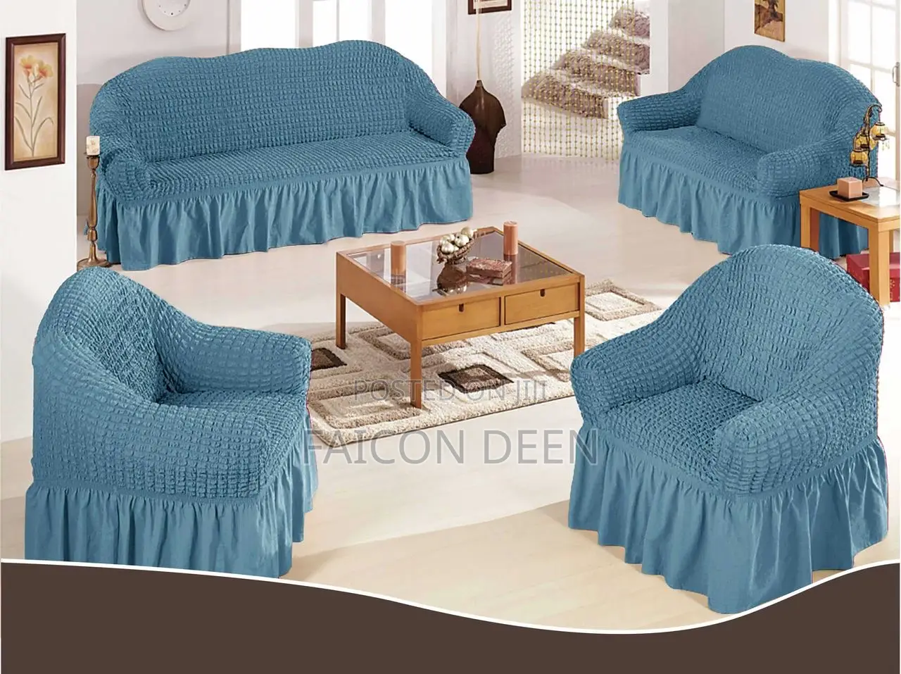 Upgrade Without Buying a New Sofa( Sold as a Set )Cotton Sofa Skirt