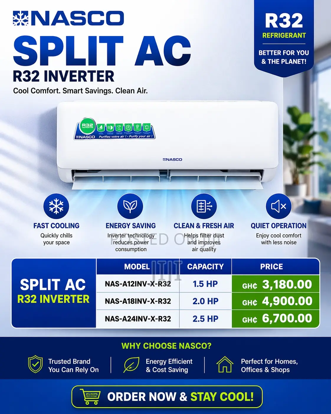 Nasco Split Inverter Air Condition