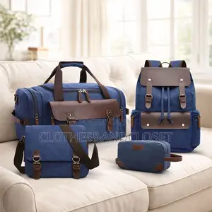 4-Piece Vintage Canvas Travel Bag Set