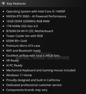 New Desktop Computer iBUYPOWER 16GB Intel Core i5 SSD 1T