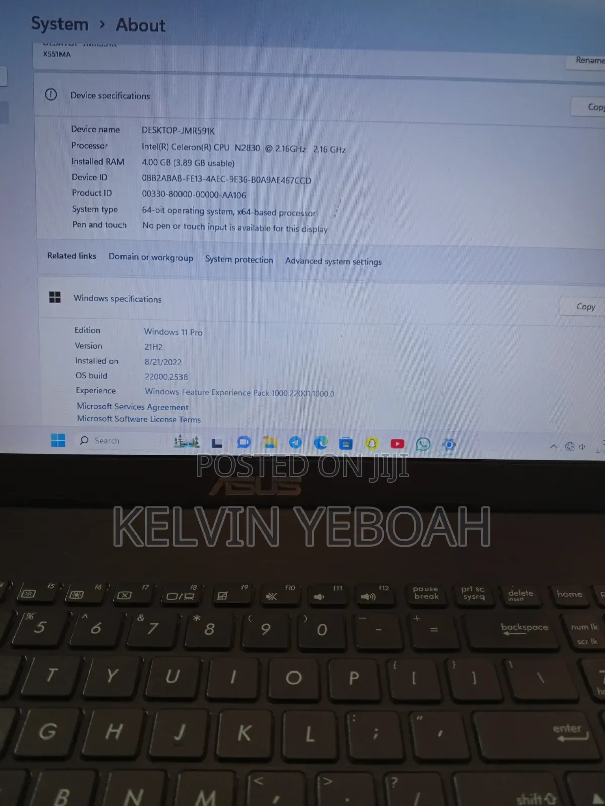 Laptop Asus X551MA 4GB Intel Celeron HDD 72GB