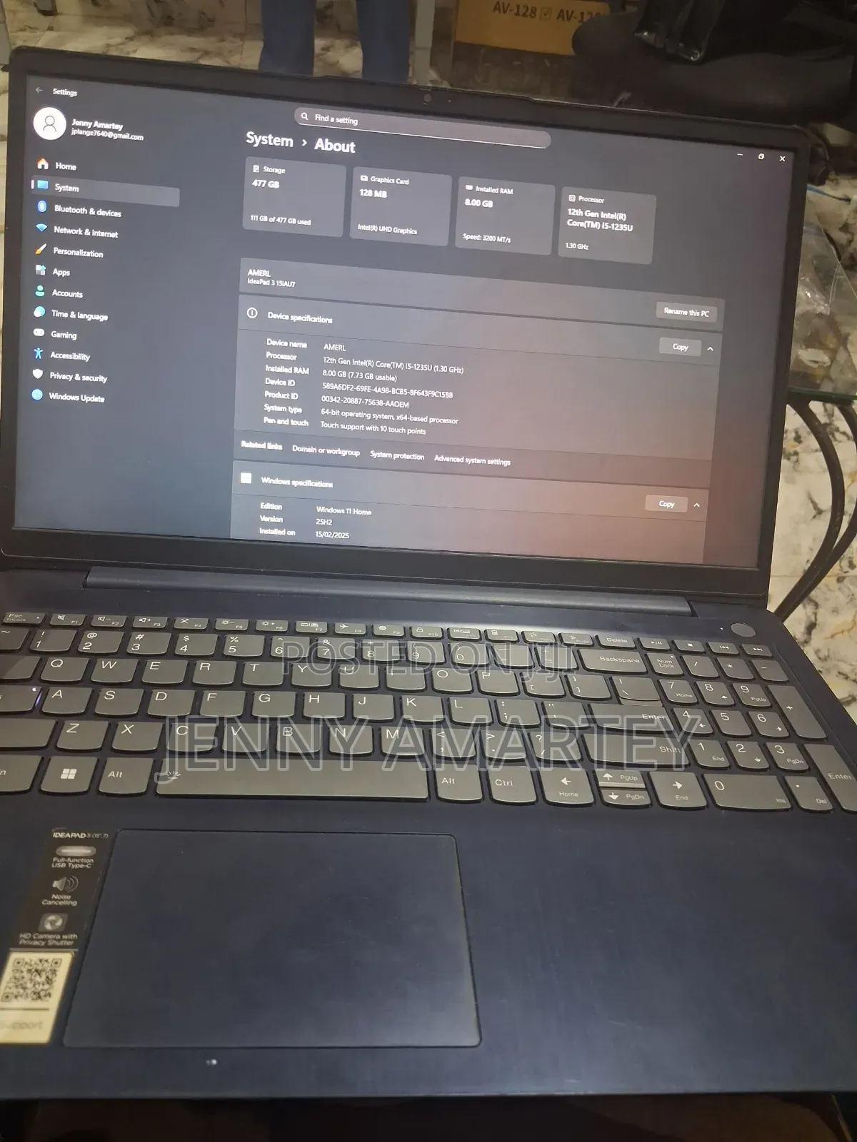 Laptop Lenovo Ideapad 3 8GB Intel Core 5 HDD 500GB