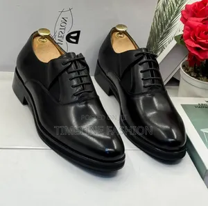 Black Leather J M Weston Men's Stylish Lace Shoes