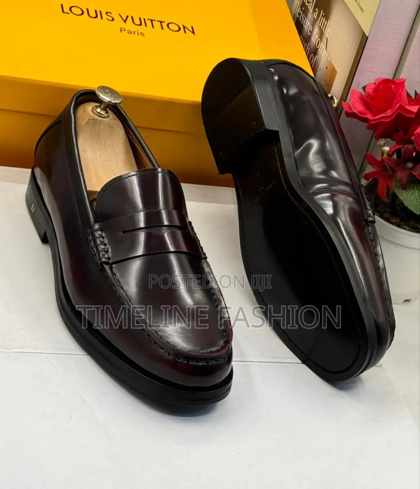 Dark Coffee Louis Vuitton Executive Men's Shoes Size 39_46