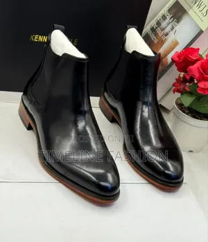 Kenneth Cole Durable Leather Men's Ankle Boots Size 39_46 Black