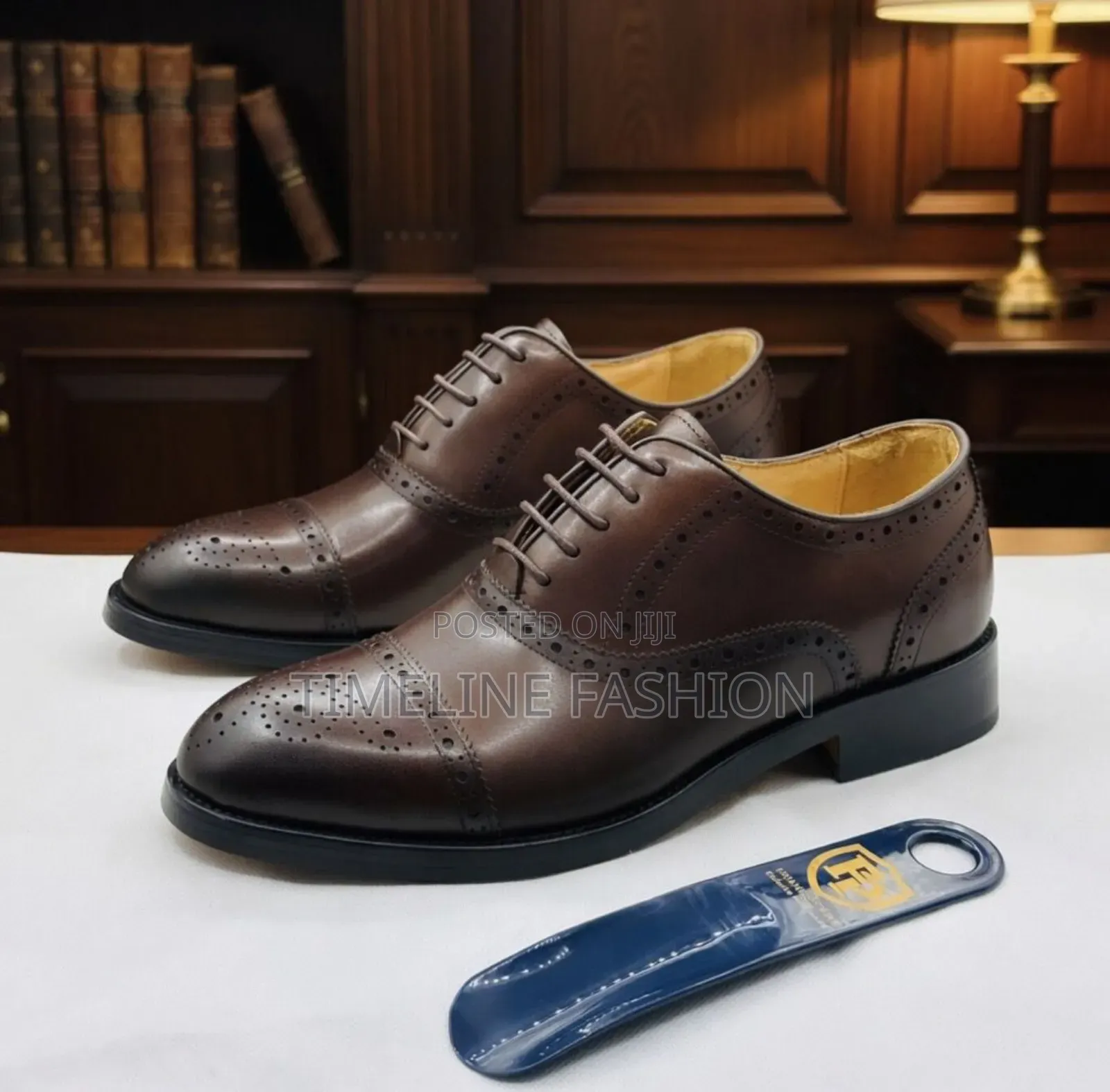 Frank Perry Coffee Brown Executive Men's Brogues Lace Up Shoes