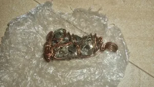 Crystal and Stone Necklaces Wrapped in Copper