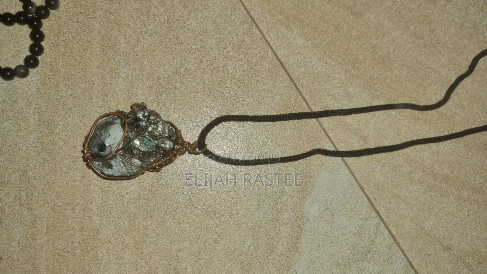Crystal and Stone Necklaces Wrapped in Copper