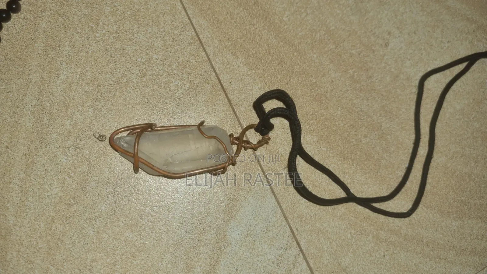 Crystal and Stone Necklaces Wrapped in Copper