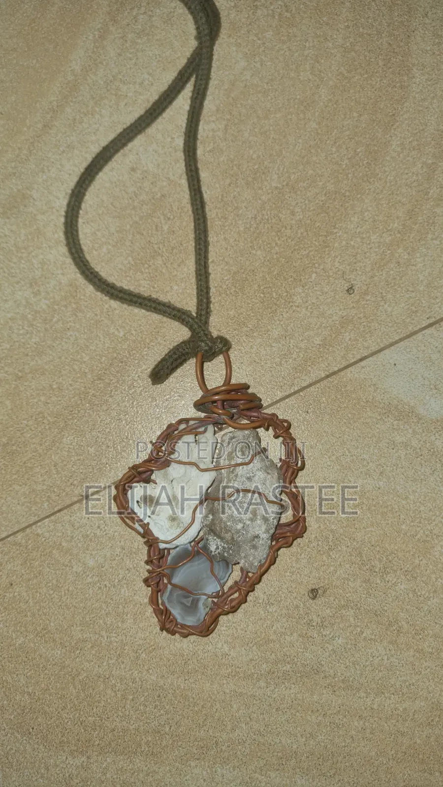 Crystal and Stone Necklaces Wrapped in Copper