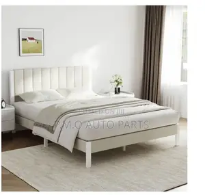 Velvet Upholstered Platform Metal Bed Frame