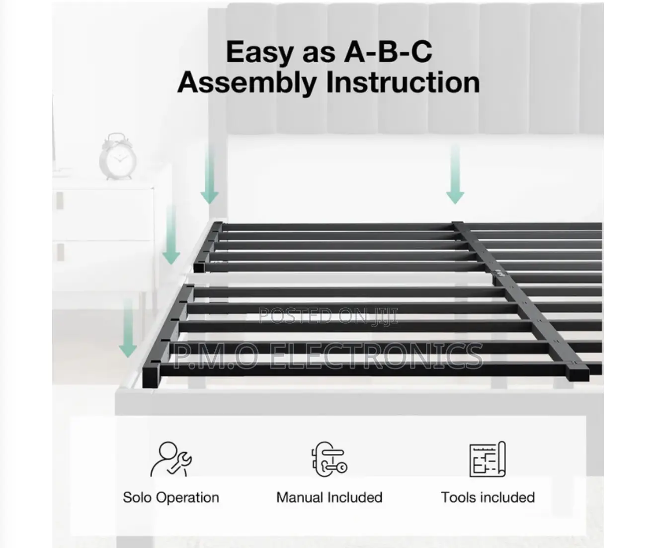 Velvet Upholstered Platform Metal Bed Frame