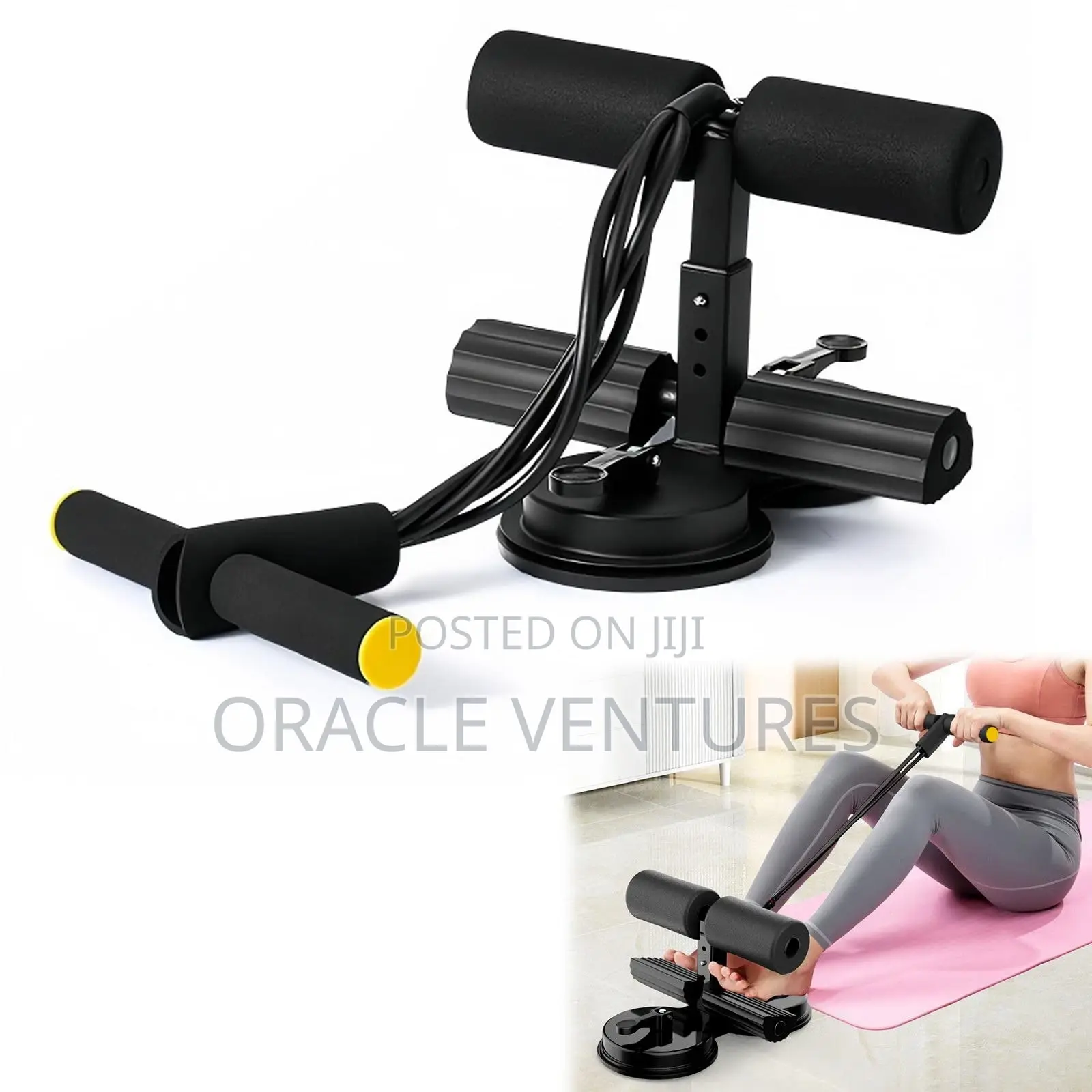 Portable Sit-Up Assistant Bar Suction Cup Abdominal Trainer