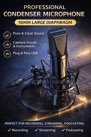 Condenser Microphone Studio Recording Mic Clear Sound Streaming