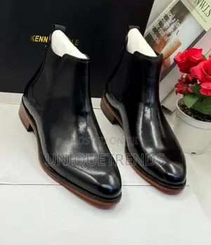 Quality Kenneth Cole Leather Chelsea Boots (Black)