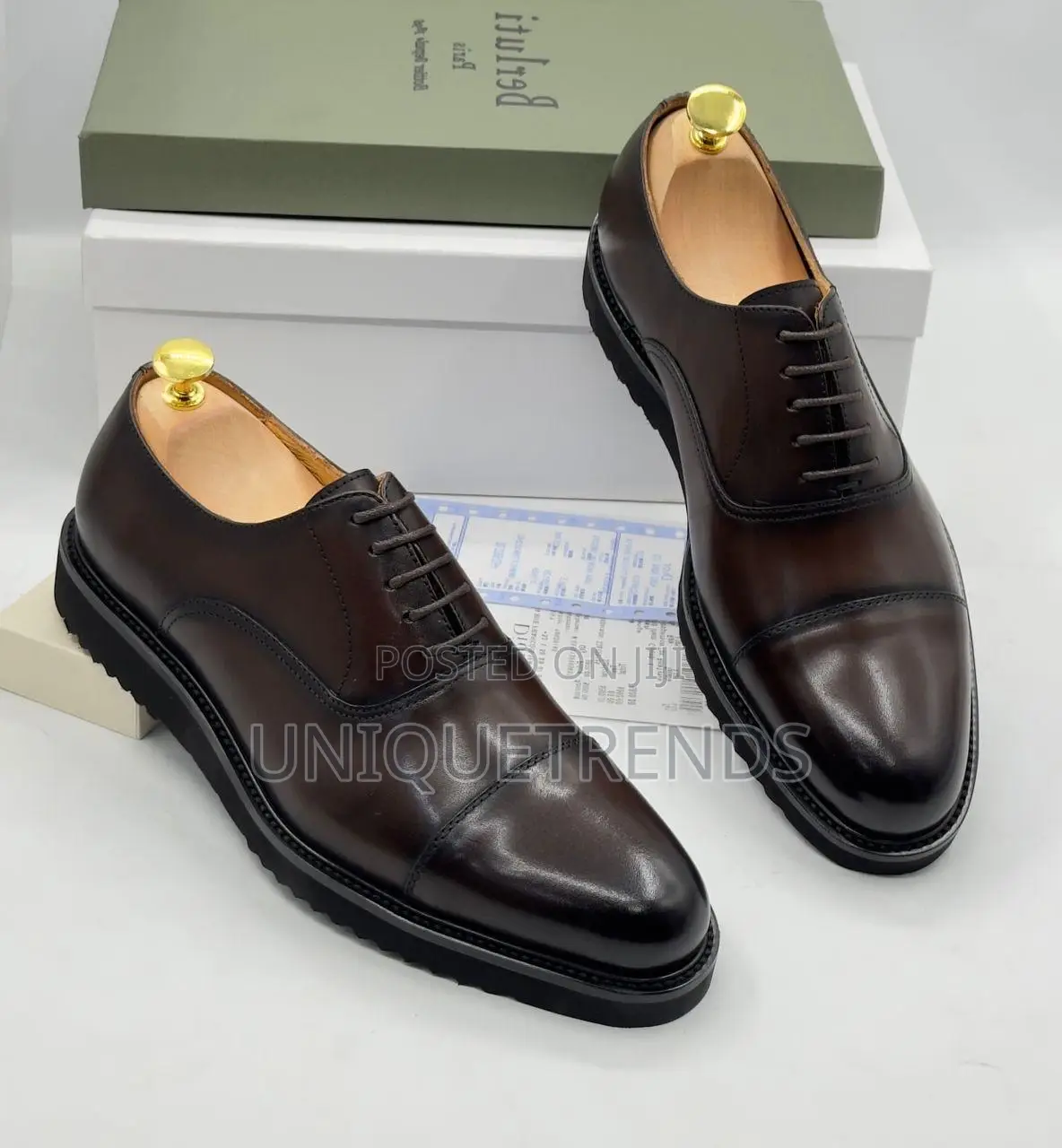 Quality Berluti Coffee Brown Leather Shoe ( Coffee)