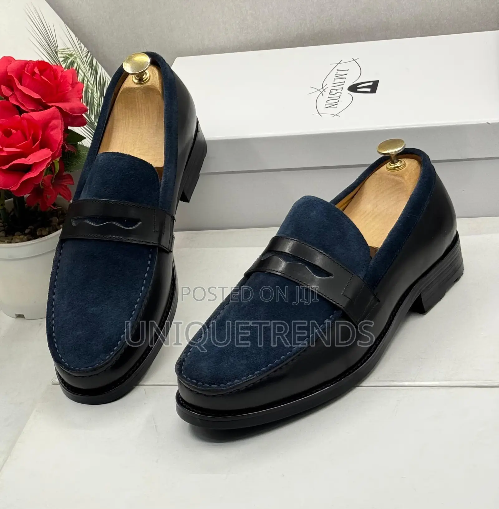 Jm Weston Executive Leather Loafers (Black and Blue)