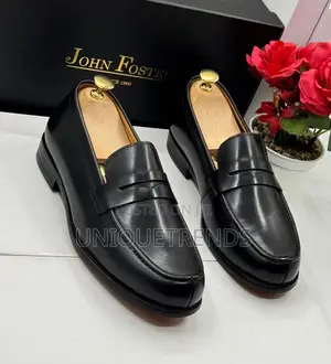 Quality John Foster Leather Loafers (Black)