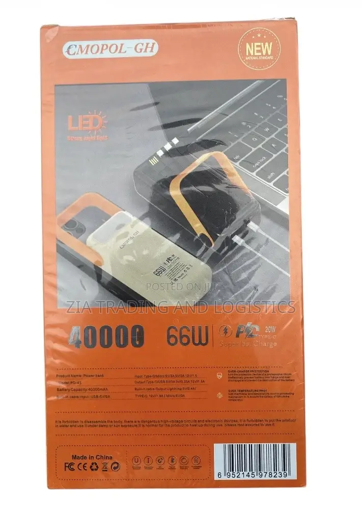 Original Cmopol Gh 40000 Mah 66w Power Bank With Type-C Output