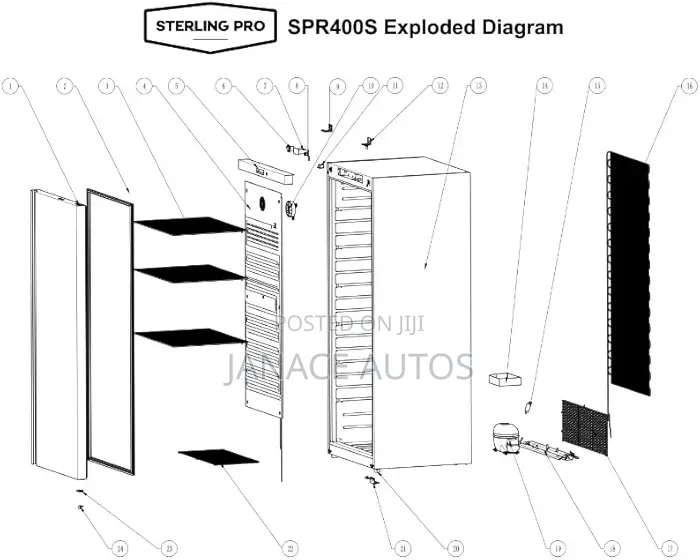 Sterling Pro Spr400s Single Door Upright Fridge