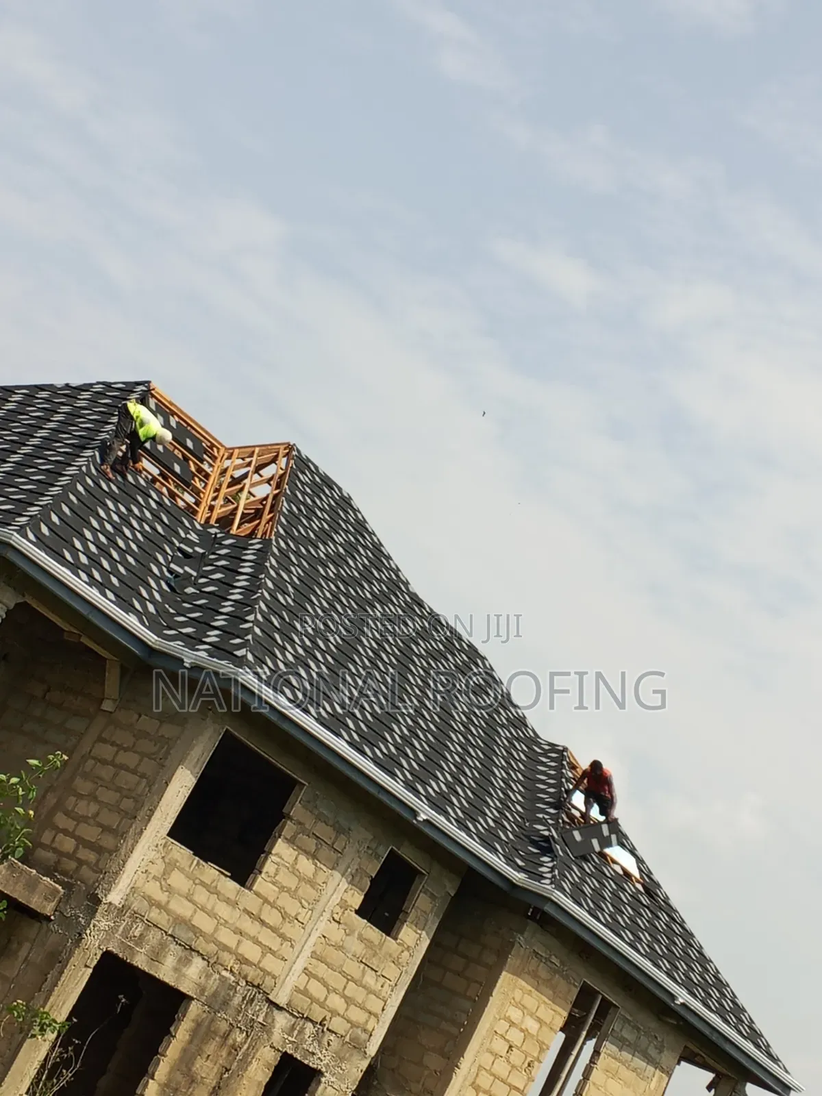 Stone Coated Black and White Shingles