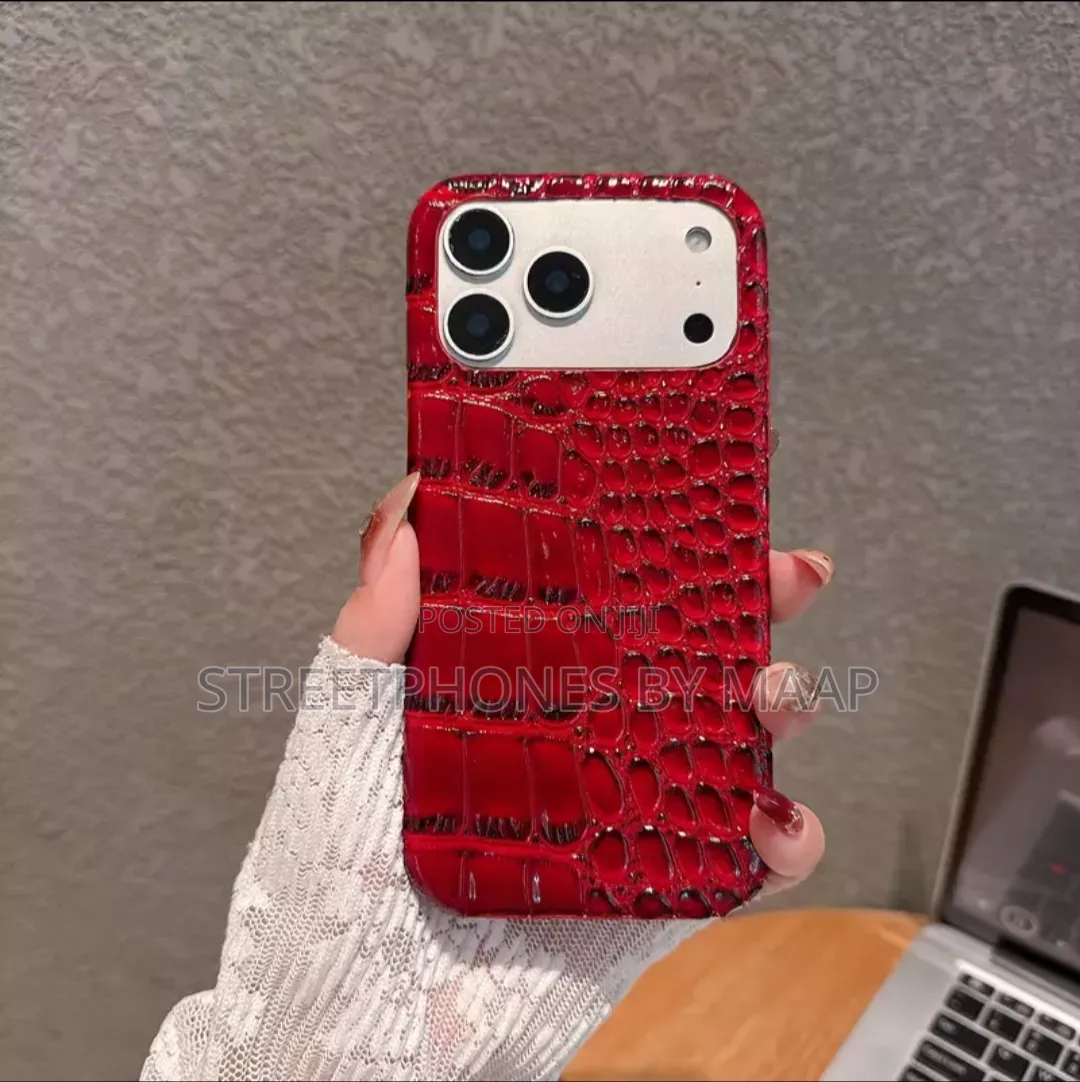 Deep Red Croc-Texture iPhone 17 Pro Max Case
