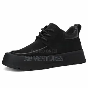 Men's Casual Italian Loafers Soft-Sole Lace Up Shoes Black