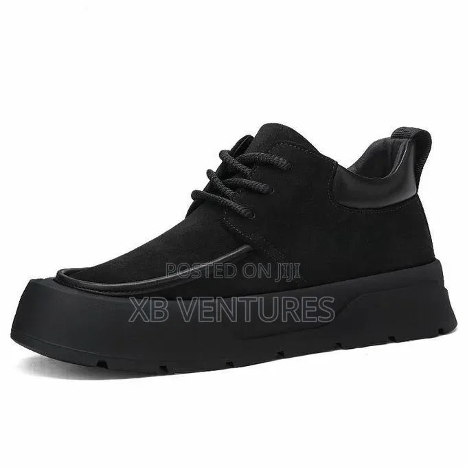 Men's Casual Italian Loafers Soft-Sole Lace Up Shoes Black