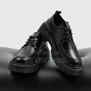 Thick-Soled Leatherbusiness Shoes for Men - Black