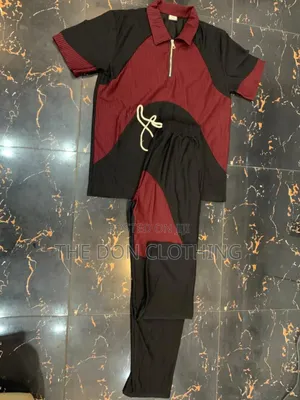 Burgundy Black Colour Block Ribbed Co-Ord Set
