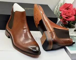 High Quality Kennth Cole Leather Chelsea Boots (Brown)