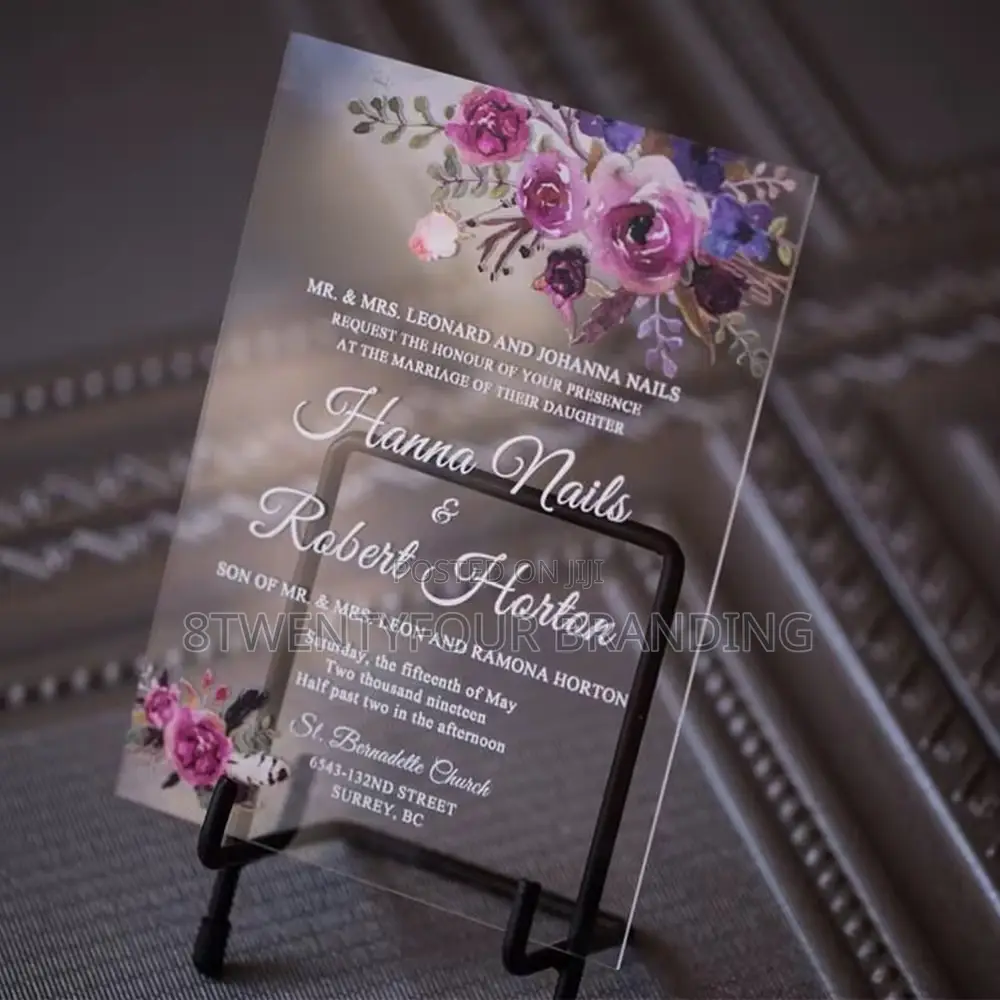 Acrylic Wedding Invitation (Moq: 50pcs)